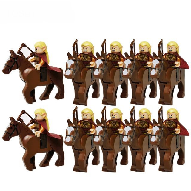 10pcs Elf Archer Knight Minifigures Fit Lego The Lord of the Rings Sets