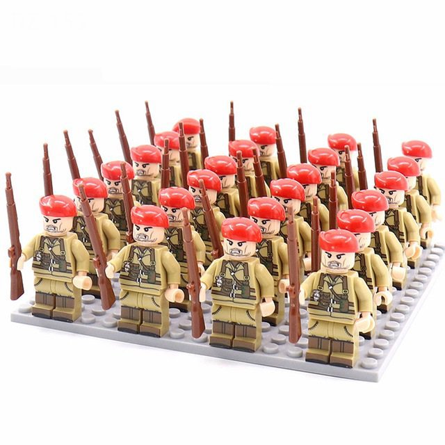24pcs British Army Commandos Minifigures Fit Lego WW2 Military Sets