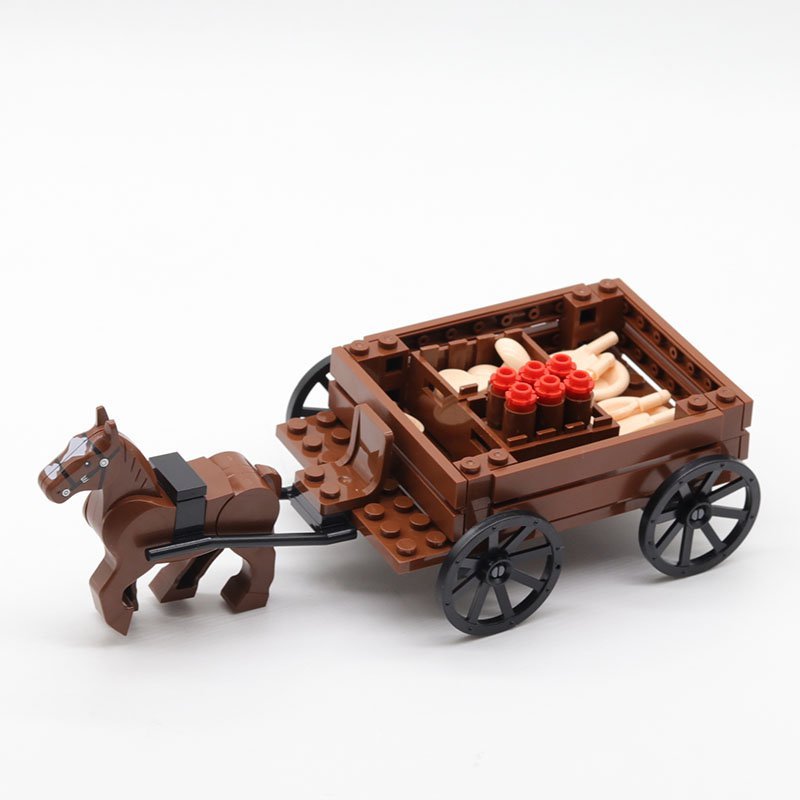 Horse Cart Farmer's carriage Minifigures Fit Lego Middle Ages Sets