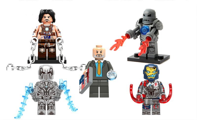 5pcs Iron Monger Minifigures Fit Lego Iron Man Movie Sets