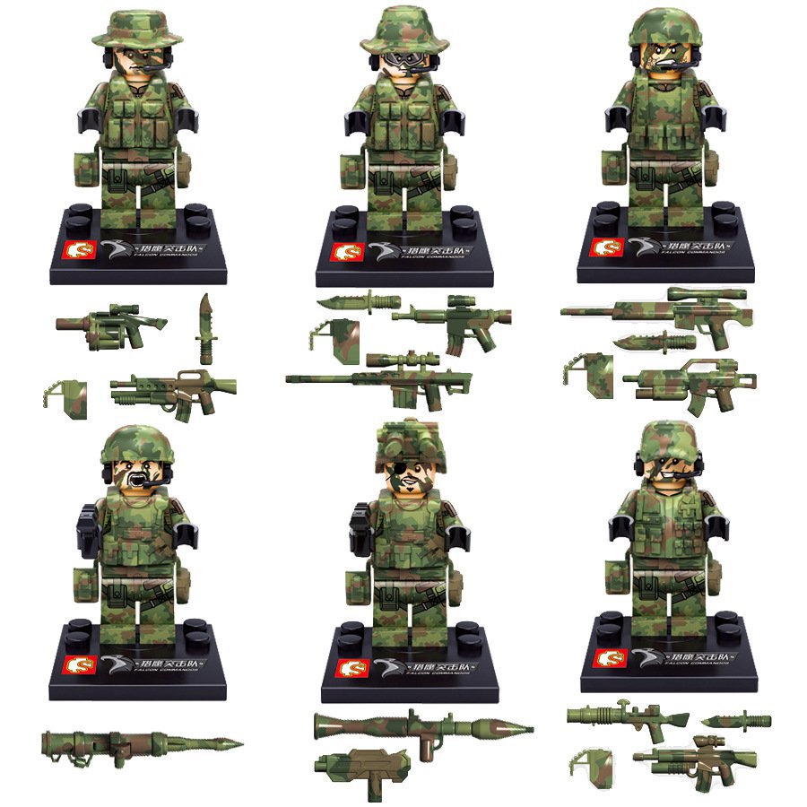 Camouflage Special Police Army Minifigures Fit Lego America Military Sets