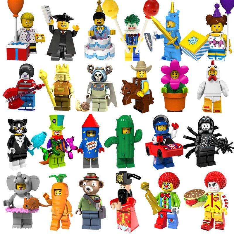 24pcs Minifigure Rainbow Piece Puzzle Fit Lego Minifigures Sets