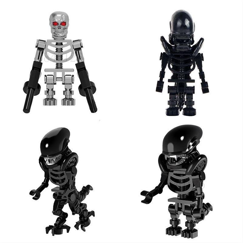 Alien and Terminator T-1000 Minifigures Fit Lego Movie Sets