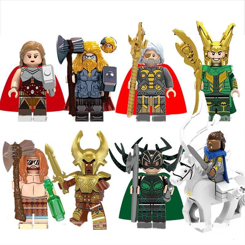 Loki Heimdall Odin Valkyrie Jane Foster Minifigures Fit Lego Thor Asgard Character Sets