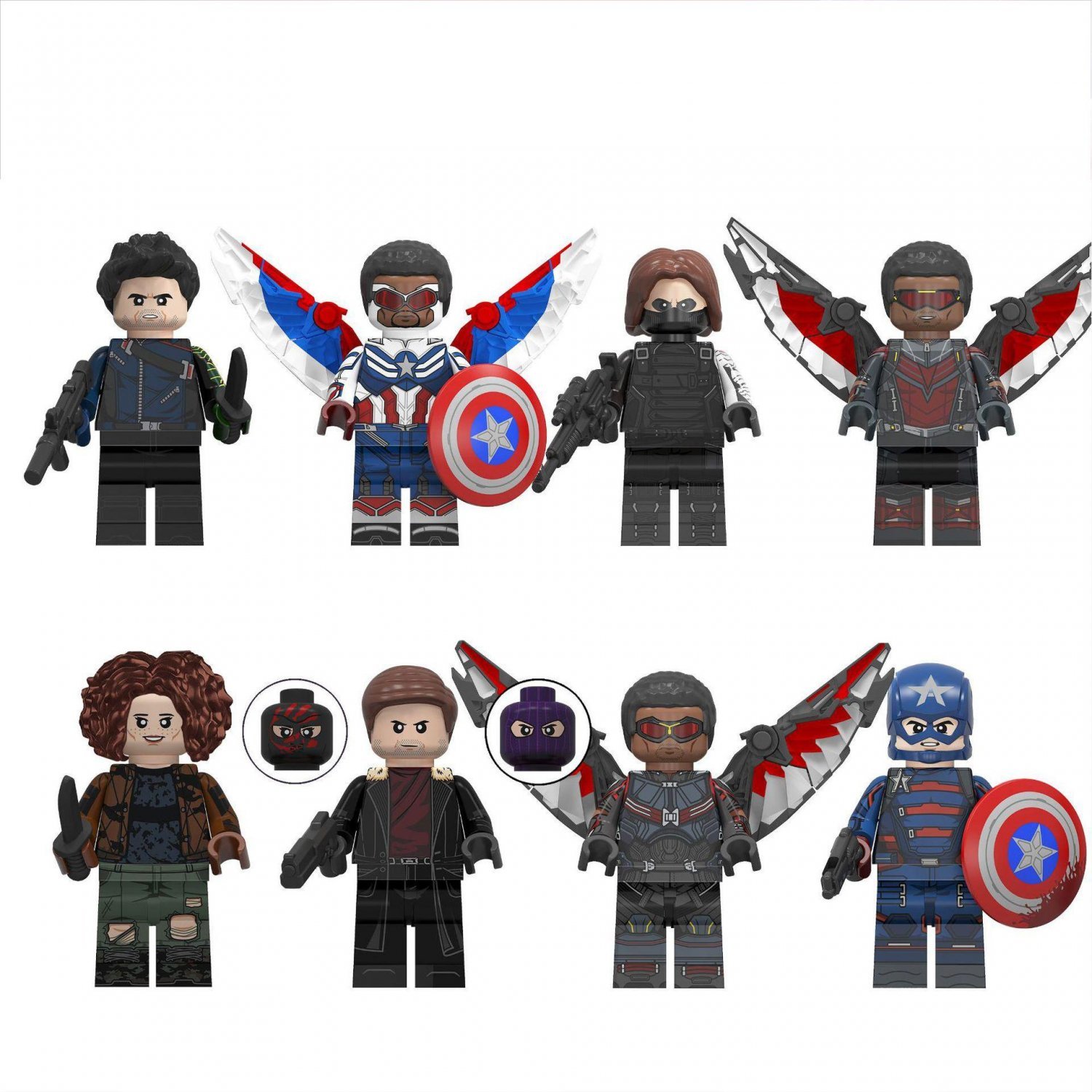 Falcon and the Winter Soldier Superheroes Minifigures Fit Lego The Avengers Sets