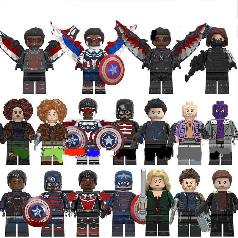 18pcs New Captain America movie Falcon Minifigures Fit Lego Super Heroes Sets