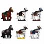 6pcs Medieval Knight War Horse Minifigures Fit Lego Animal Set