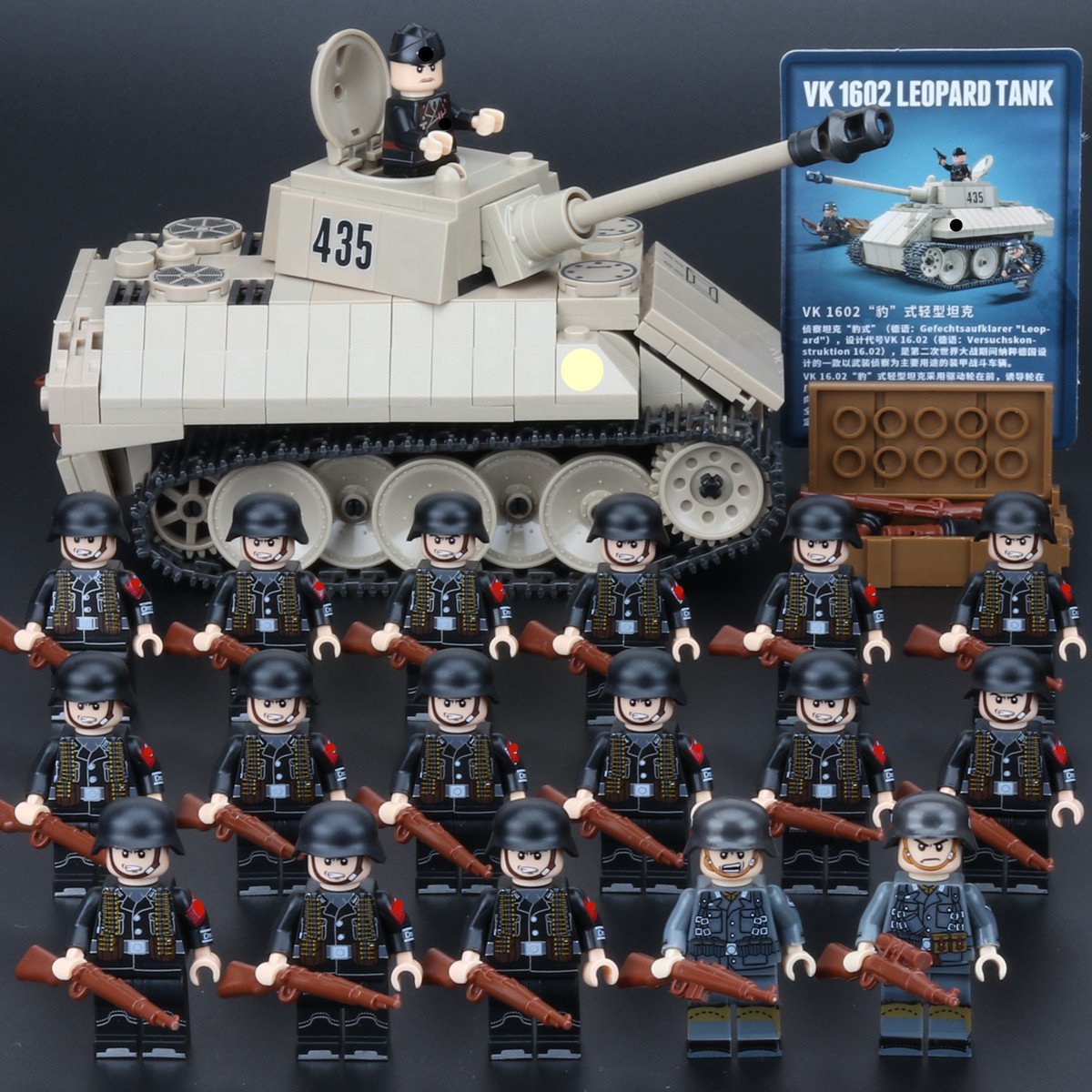 Germany VK 1602Leopard Tank SS Minifigures Fit Lego WW2 Tank Sets