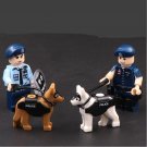 2pcs Police Dog Riot Police Minifigures Fit Lego Police Station Sets