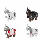 4pcs Medieval Knight Heavy War Horse Minifigures