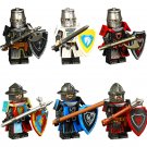 6 Heavy Medieval Knight soldier Minifigures Mlitary Set