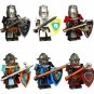 6 Heavy Medieval Knight soldier Minifigures Mlitary Set