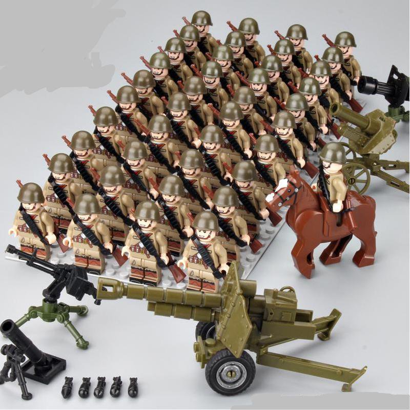 41pcs 284th Rifle Division of the Soviet Union Minifigures WW2 Military base Sets