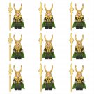 9pcs Gold Armor Loki Minifigures The Avengers movie Sets