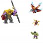 Spider-Man Iron Man Hulk and Thanos Minifigures Battle on Titan Sets