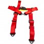 2 Sets Universal 4 Point 2" Strap Safety Harness Racing Seat Belt Mounting Red