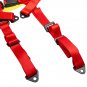 2 Sets Universal 4 Point 2" Strap Safety Harness Racing Seat Belt Mounting Red