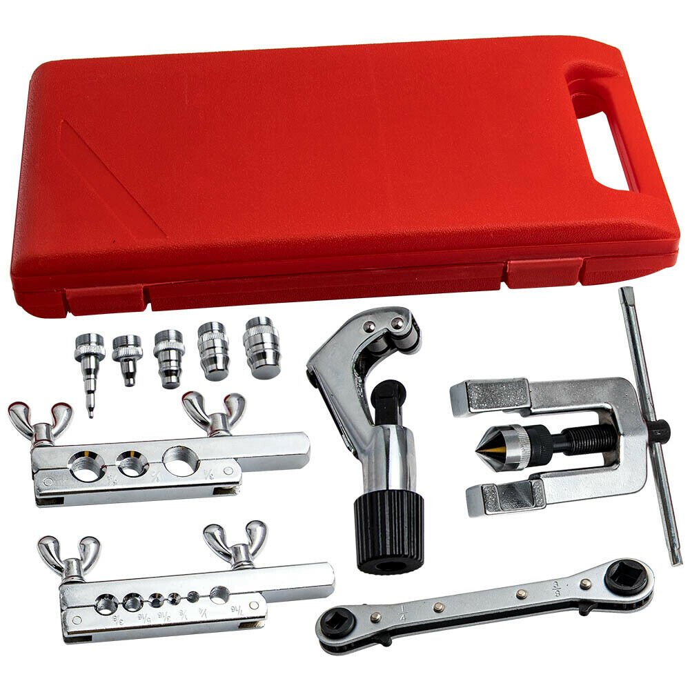 Flaring Swaging Copper Flare Tool Kit 1/8" 3/16" 1/4" 5/16" 3/8" 7/16" 1/2"
