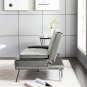 Light Gray Leather Sofa Bed Adjustable Couch Daybed Home 2 Pillows Living Room