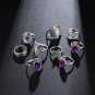 Purple Rhinestone Vintage Style Ring Set