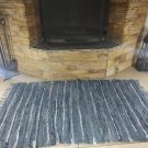 Rustic Fireproof Fireplace Carpet Shiny Gray Hearth Fire Resistant Mat Rug