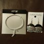 NEW Black/Silver Round - Hook Earrings & New Silver Apt. 9 Bracelet Charm