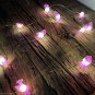 20 LED Pink Flamingo String Lights Indoor Outdoor LED String Lights Battery Operated Fairy Lights