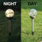 3pk Solar Lights Outdoor Yard Decoration Glass Ball Dual LED 3 Color Garden Lights Pathway Lights