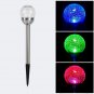 3pk Solar Lights Outdoor Yard Decoration Glass Ball Dual LED 3 Color Garden Lights Pathway Lights