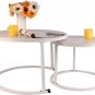 BIGTREE Modern Nesting Coffee Table Set of 2,Waterproof Faux Marble Wood Top & Metal Frame