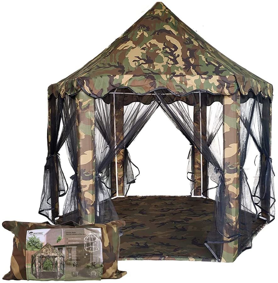 BIGTREE Patio Camouflage Hexagonal Camping Tent (Camouflage)