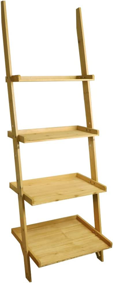 BIGTREE 4-Tier Ladder Bookshelf, Storage Rack Shelves Kitchen