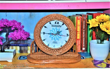 RATTAN TABLE CLOCK KH15104
