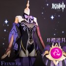 Genshin Impact Fischl Game Suit Purple Cosplay Costume Halloween Party Outfit