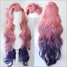 LoL Seraphine Cosplay Wig KDA Cosplay Loose Wave Straight Pink Mixed Purple Wigs Heat Resistant Hair