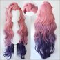 LoL Seraphine Cosplay Wig KDA Cosplay Loose Wave Straight Pink Mixed Purple Wigs Heat Resistant Hair