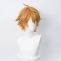 Genshin Impact Tartaglia Cosplay Wig Short Straight Brown Heat Resistant Synthetic Hair