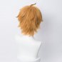 Genshin Impact Tartaglia Cosplay Wig Short Straight Brown Heat Resistant Synthetic Hair