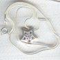 18" White Stag Purple Rhinestone Star Necklace