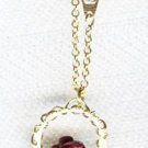 Pretty Goldtone Necklace With Small Metal Rose