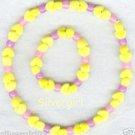 Easter Hearts Boutique Beaded Necklace Bracelet Set kids