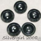 2 Holded Blue Round Plastic Vintage Buttons