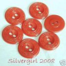 2 Holded Red Round Plastic Vintage Buttons