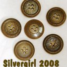 4 Hole Kaiki Green Round Plastic Vintage Buttons