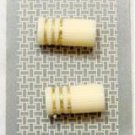 Set of 2 Cream and Gold 2 Hole Plastic Buttons Beads Set of 2 Cream and Gold 2 Hole Plastic Buttons Beads