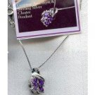 Sterling Silver Genuine Amethyst CZ Cluster Necklace Sterling Silver Genuine Amethyst CZ Cluster Necklace