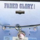 Faded Glory Silver Mauve Necklace Earring Set