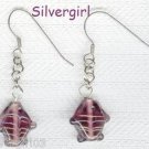 Purple Gold Lampwork Fish Earrings Purple Gold Lampwork Fish Earrings