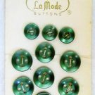 10 La Mode Vintage 4 Hole Green Buttons 2 sizes 10 La Mode Vintage 4 Hole Green Buttons 2 sizes