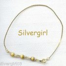 Golden Cat's Eye Stone Anklet Gold Plate Chain